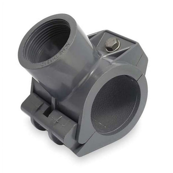 PVC Tee with Saddle Tap, Female Acme, 2 in x 1 1/2 in Pipe Size
