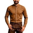 thumbnail image 2 of Ytobaz Dress Shirt for Men Long Sleeve Button Down Casual Tuxedo Shirts with Pleated Front Wrinkle Free Classic Fit Band Collar Tops for Wedding Party Banquet Business, 2 of 5