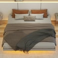 thumbnail image 5 of Pouseayar King Size Floating Bed Frame with LED Lights, Low Profile Platform Bed, Gray, 5 of 10