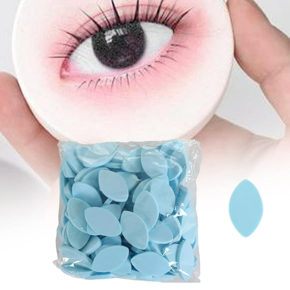 100 esponjas de práctica con forma de ojo para practicar pestañas, herramienta de belleza para extensión de pestañas, almohadillas para pestañas Azul