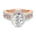 thumbnail image 3 of IGI Certified 3 Carat Oval Shape Lab Grown Diamond Engagement Ring | 14K Rose Gold | Imperiella Halo Celtic Knot Diamond Ring | FG-VS1-VS2 Quality Friendly Diamonds, 3 of 6