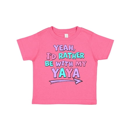 

Inktastic Yeah I d Rather Be with My Yaya in Pink Blue and Purple Gift Toddler Boy or Toddler Girl T-Shirt