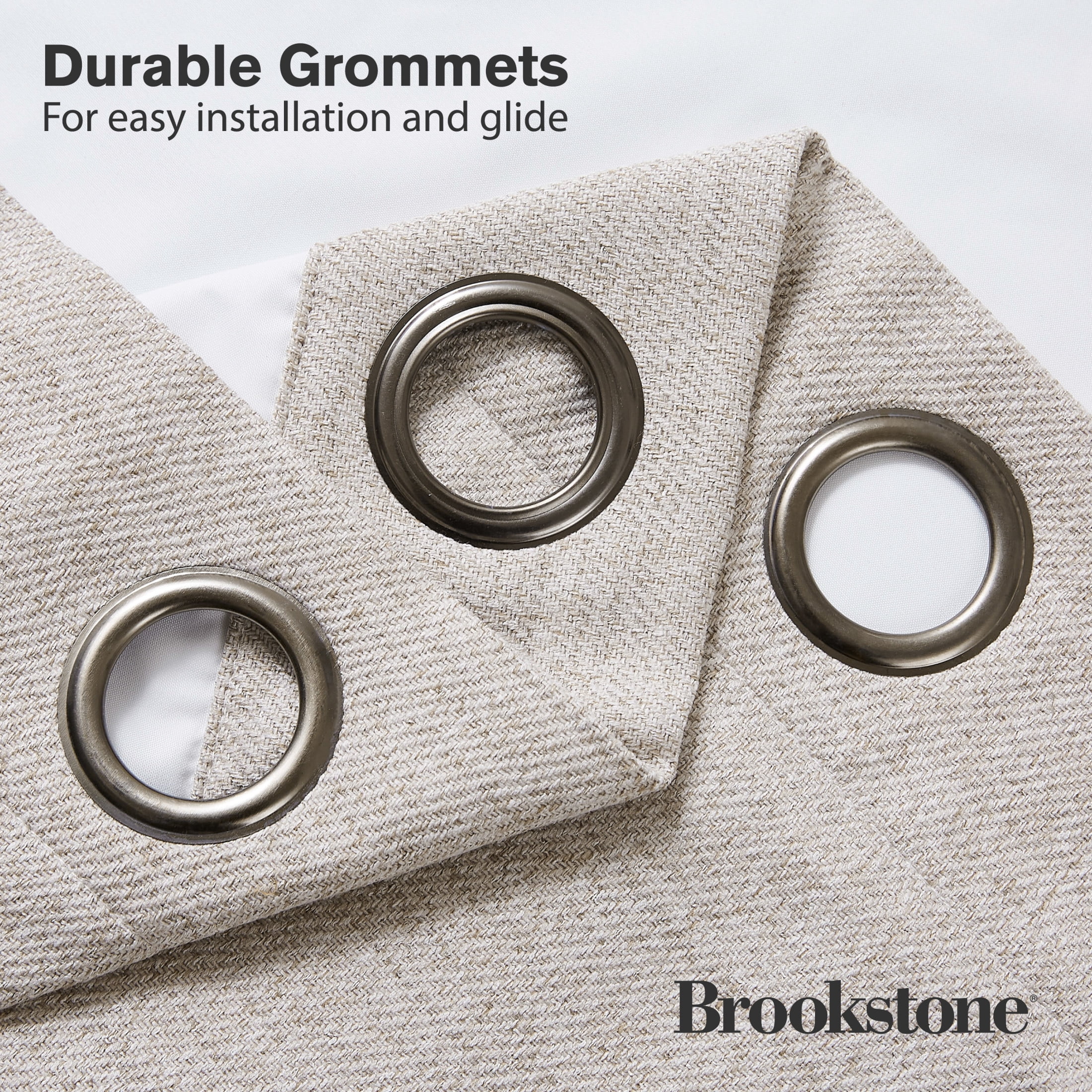 Brookstone Taupe Josie Blackout Grommet 38" W x 96" L Window Curtain Panel Pairs