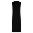 thumbnail image 6 of Horkkom Flowy Dresses for Women Summer Sleeveless Maxi Dresses Beach Solid Color Long Dresses with Pockets Silt Side S, 6 of 7