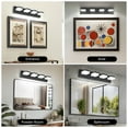 thumbnail image 6 of TICOZE 24.8" Matte Black 4-Light LED Vanity Light - Dimmable Bathroom Fixture with Frosted Acrylic Shades, 24W 6000K Cool White, 6 of 8