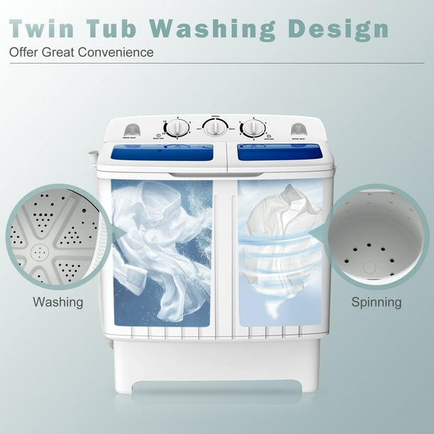 Machine à laver entièrement automatique, lave-linge et sèche-linge  pratique, 1.5 pi, 11 LBS