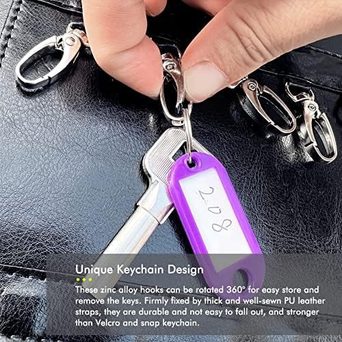 Portable Key Organizer,Zippered Key Organizers Case with 48 Key Hooks and Tags Key Storage,Leather Apartment Manager and Landlord Key Holder,Key Organizer Box for Real Estate Sales,Hotels,Car Service
