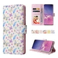 thumbnail image 6 of Wallet Case for Samsung S10 Plus with RFID Blocking Credit Card Slots Holder, Cute Patterned Gold Brushing Magnetic Flip Kickstand Wrist Strap Cover for Samsung Galaxy S10 Plus, Butterfly Flower, 6 of 8