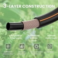 thumbnail image 3 of Garden Leader Hose 10ft x 5/8", Heavy Duty, Flexible, Lightweight Hybrid Hose with Swivel Handle, 3 of 8