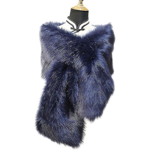 Chal de piel sintética para mujer, abrigos de piel con cuello de piel sintética para fiesta, cubierta de boda nupcial de invierno