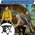 thumbnail image 2 of Taburete de Camping pequeño, ligero, resistente, portátil, con bolsillo lateral, cómoda silla plegable para acampar y pescar, 2 uds., 2 of 5