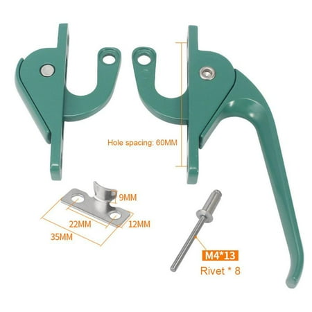 

Aluminum Alloy Plastic 8 Push-pull Window Upper& Lower Lock Handle with Rivets P1L2