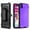 Purple, variant on iPhone X Case, Mignova Belt Swivel Clip Full Body Protective Rugged Plastic Heavy Duty Armor Holster Defender Hybrid Case Cover with Kickstand for Apple iPhone X (Purple)