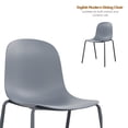 thumbnail image 6 of MAYEERTY Gray Set of 4 Modern Stackable Plastic Waterproof Dining Chairs, Metal Legs, Indoor/Outdoor Use, 6 of 6