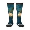 thumbnail image 2 of Lsque World Map Printed Crew Socks Men's Women's LightWeight Thin Casual Calf Socks ,Knee High Socks,Cotton Socks, 2 of 9