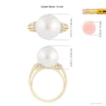 thumbnail image 5 of ANGARA South Sea Cultured Pearl Ring with Pave-Set Diamonds in 14K Yellow Gold for Women | June Birthstone, Birthday, Anniversary, Jewelry Gift for Women | Pearl Ring, 5 of 8