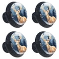 thumbnail image 2 of 4 Pcs Jungle Elk Knobs for Kitchen Cabinet Cupboard Dresser Bookcase Drawer Pulls Handles Round Home Decor, 2 of 8