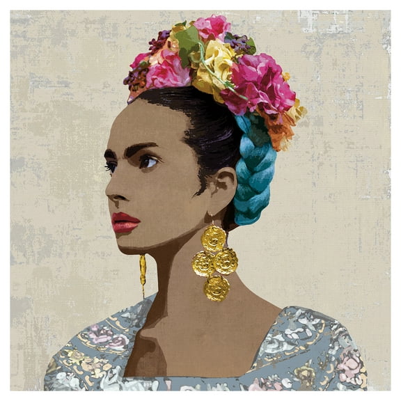 Corona de Flores by Mark Chandon Woman with Flowers Canvas Art