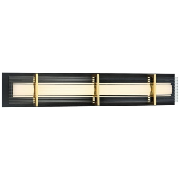 George Kovacs Midnight Gold 27 1/2" Wide Black and Gold Modern LED Bath Light
