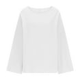thumbnail image 5 of Otntypg Oversized Linen Shirts for Women Long Sleeve Plus Size Tops Gauze Split Side Casual Dressy Blouses Lightweight Crew Neck Loose Cotton Tunic Tops White#02 XXXL, 5 of 5