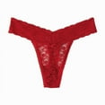 thumbnail image 6 of Baywell Lace Thongs for Women V Cheeky Underwear See Through Panties T-back Tangas Low Rise Hipster Underwear Red S-2XL, 6 of 7