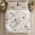 thumbnail image 5 of Soccer Ball Floral Bouquet Sports person, Playful Botanical Garden Scene, Warm Flannel Blanket for Sunroom and Reading Nook, Celestial Art Lovers Valentine's Day Gift, Artistic Home Decor, 5 of 9