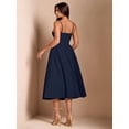 thumbnail image 2 of Blue Spaghetti Strap Sweetheart Neck Fit & Flare Midi Dress, 2 of 30