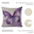 thumbnail image 4 of A purple butterfly Linen toss pillowcase Decoration pillowcase Gift preferred 24x24" Cushion cover 4 set Sofa pillowcase Sofa bedroom living room car, 4 of 8