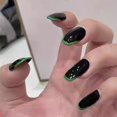 thumbnail image 3 of Short False Nails Acrylic Black False Nails, 3 of 5