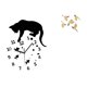 thumbnail image 1 of Reloj colgante de pájaro silencioso con diseño de gato, arte de pared con movimiento silencioso, adorno analógico sin para sala de estar, casa, 1 of 8