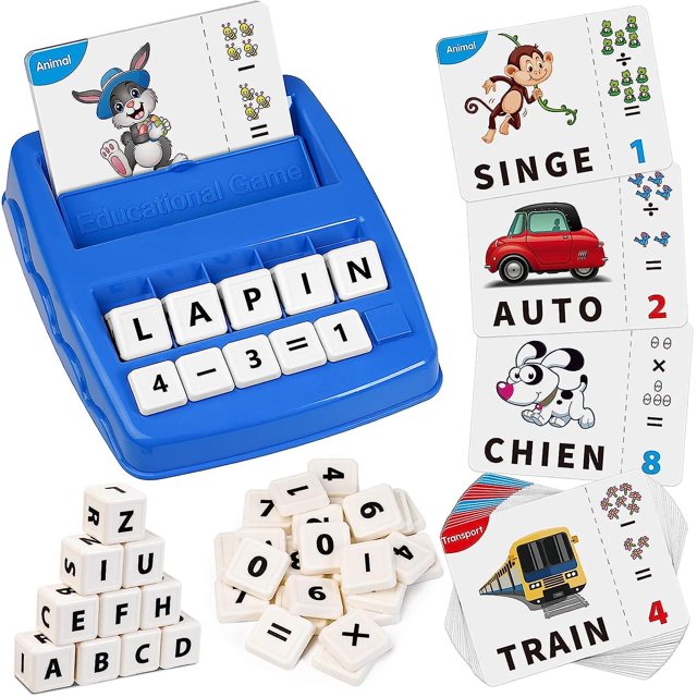 Juegos educativos de Scrabble de letras en inglés 3 4 5 6 7 8 años, juguete para niñas de 3 a 8 años Regalo para niñas de 3 a 8 años Juguete para niños de 3 a 6 años Lear Rojo Verde Cocina, Decoración y Otros