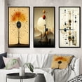 thumbnail image 1 of Designart "Retro Illustration Infinite Possibilities" Modern Geometric Framed Wall Art Set Of 3 - Yellow Abstract Frame Gallery Set For Office Decor, 1 of 6
