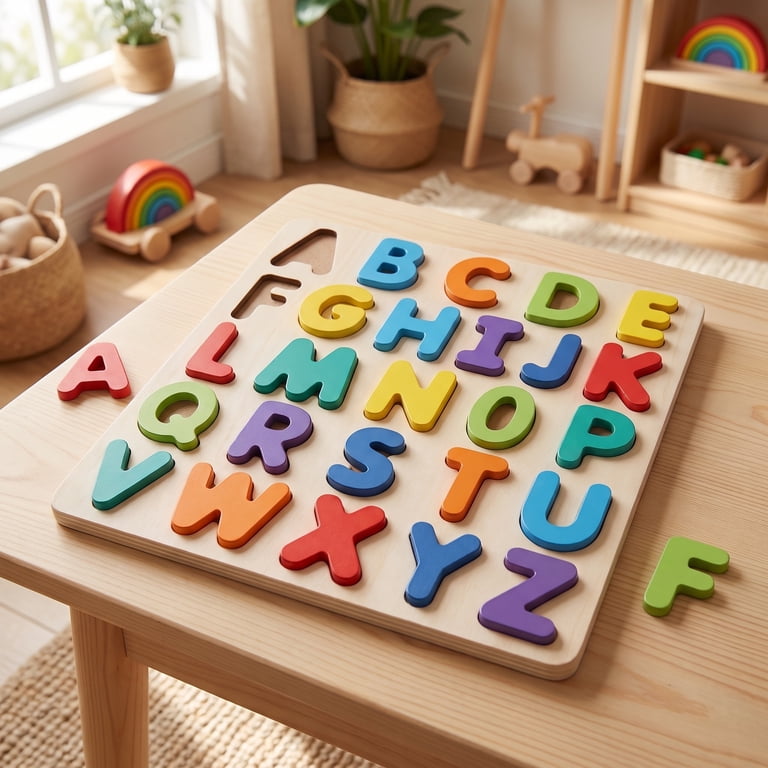 Spark Create Imagine Wooden Alphabet Puzzle, 27 Pieces photo 2