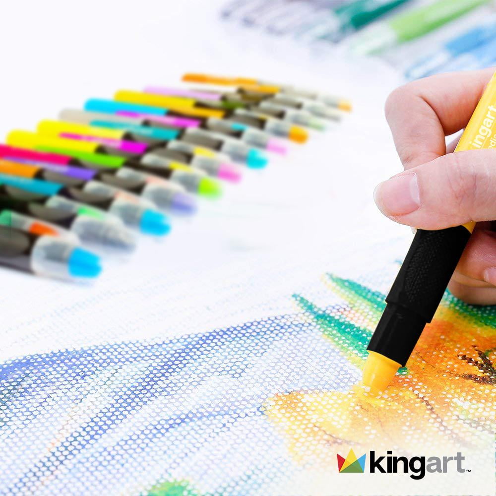 KINGART® Gel Stick Artist Mixed Media Watercolor Crayons, Set of 12 Primary  Colors