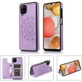 thumbnail image 6 of case for Samsung Galaxy A42 Case Wallet with Card Holder, Embossed Mandala Pattern Flower Premium PU Leather Double Magnetic Buttons Flip Shockproof Protective Cover for Samsung Galaxy A42 Purple-SKM, 6 of 14