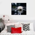 thumbnail image 4 of ONETECH Canvas Wall Art Lotus Leaf and White Lotus on the River Wall Art Prints Painting Flower Reflection Pictures for Living Room Wall Decor Artwork Abstract for Home Modern Decoration, 4 of 4