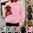 thumbnail image 5 of Womens Dog Pouch Holder Sweatshirt Pullover Dog Carrying Hoodie Fashionable Long Sleeve Oversized Pocket Dog Hoodies for Women Fall Clothes, 5 of 5