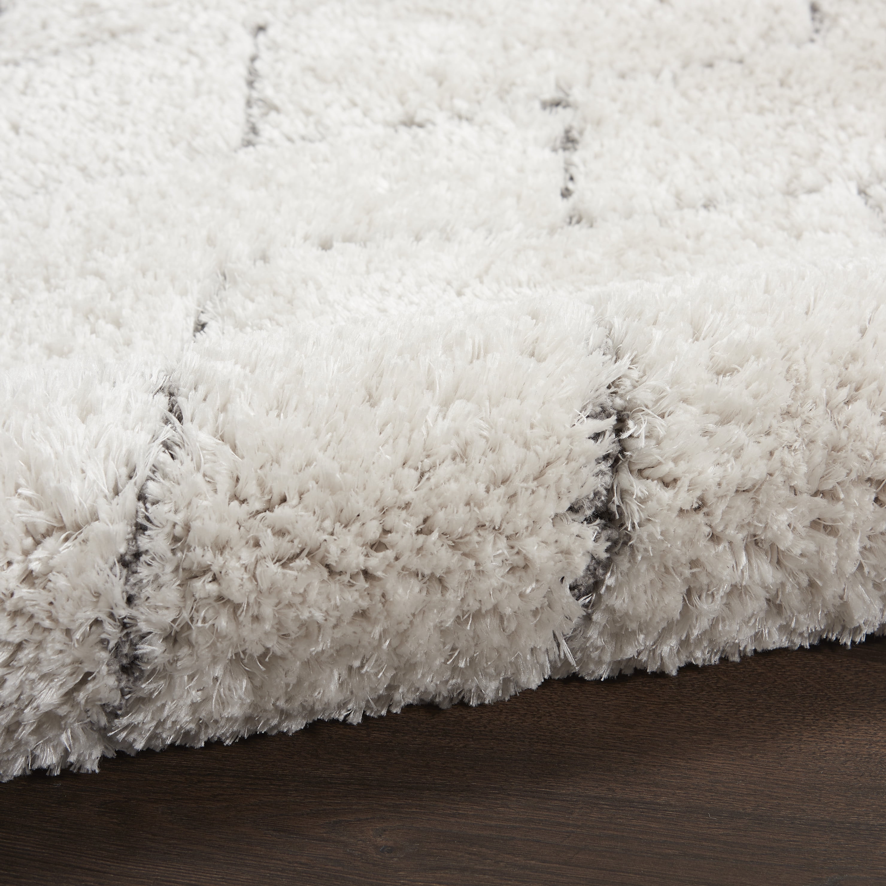 Nourison Dreamy Shag Abstract Contemporary Ivory/Grey 5'3" x 7'3" Area Rug