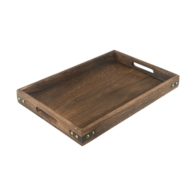 Bgsha Plateau de Service en Bois Massif Design Moderne pour Table à Thé et sous-Verres