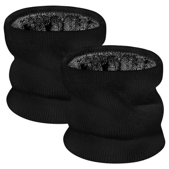 Trace Kasa 2 Packs Winter Neck Warmer: Warm Neck Gaiter for Men Women Knit Fleece Scarf Gaiter Thick Windproof Cold Weather, Black