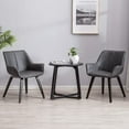 thumbnail image 5 of Homy Grigio Faux Leather Living Room Chairs With Armrest, Dining Chairs Set of 2 (Charcoal), 5 of 5