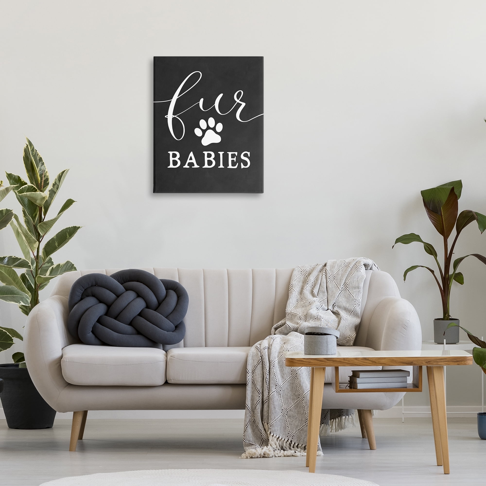 Stupell Industries Fur Babies Pet Phrase Typography Painting Gallery Wrapped Canvas Art Print Wall Art, 24 x 30