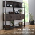 thumbnail image 5 of Best Choice Products Storage Bookshelf for Living Room, Walkway w/ Enclosed Cabinet, Elevated Design - Dark Walnut, 5 of 8