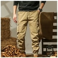 thumbnail image 2 of Buigttklop Men'S Pants,Men Solid Casual Elastic Waist with Pocket Trousers Sport Pants, 2 of 6