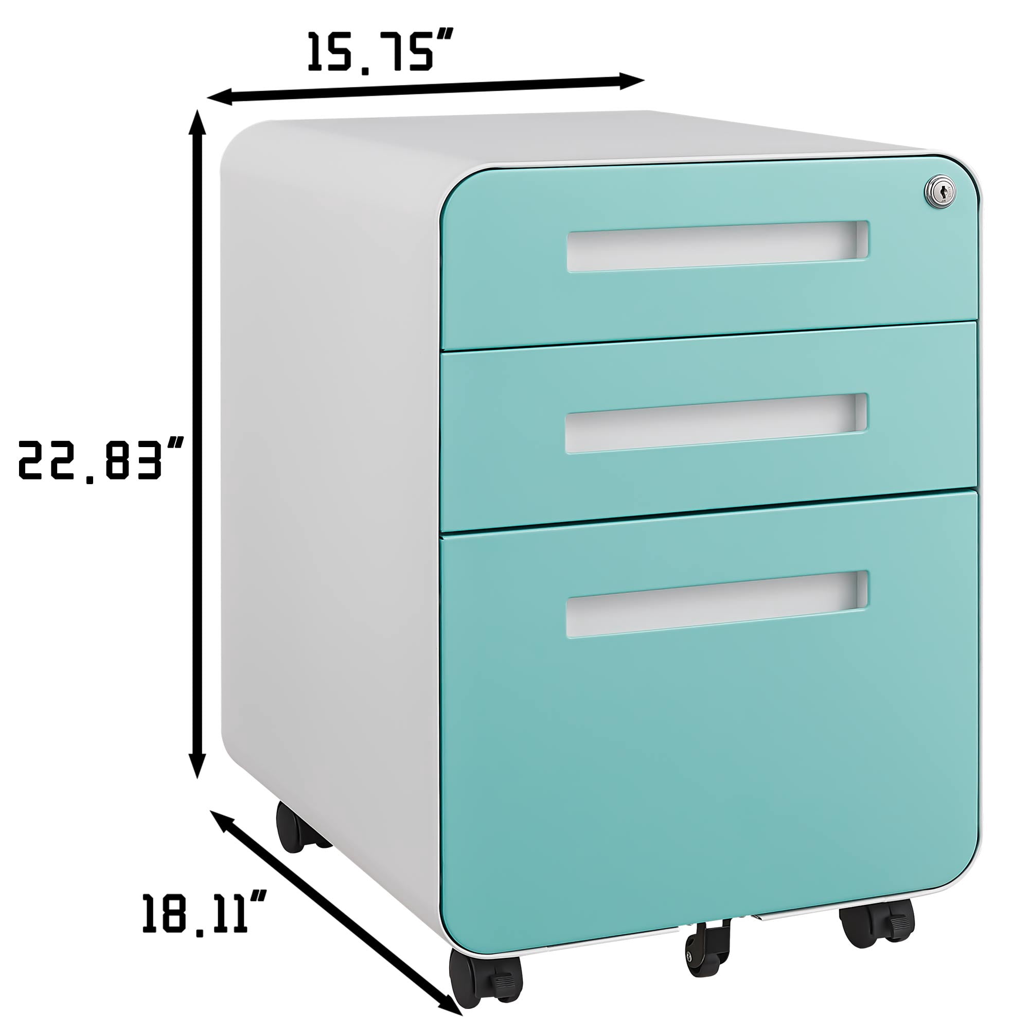 3 Drawer Mobile File Cabinet with Lock,Rolling File Cabinets,Under Desk Small File Caninet on wheels,Metal Vertical Filing Cabnet for Legal/Letter/A4,Fully Assembled