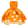 thumbnail image 3 of IBTOM CASTLE Toddler Baby Girl Polka Dots Mini Tutu Dress Mouse Ears Princess Costume Kids Birthday Fancy Dress up Halloween Christmas Carnival Party Cosplay Clothing Set 8-9 Years Orange, 3 of 8