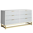 thumbnail image 7 of Towallmark Dresser for Bedroom, 6 Drawer Dresser with Metal Legs, Wood Dresser Chest Organizer with Wide Storage, Modern Chest of Drawers for Bedroom, Living Room, Hallway, Grey, 7 of 7