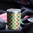 thumbnail image 4 of 30oz Multi Color Checkerboard Checkered Pattern Tumblers Stainless Steel Tumbler with Lid and Straw,Vacuum Insulated Double Wall Travel Tumbler Cups Mug with Cleaning Brush for Coffee,Tea, 4 of 7