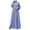 Blue, variant on Women's Long Sleeve Button Down Casual Solid Color Round Neck Maxi Dress Modest Muslim-Friendly Robe Design for Relaxed Outings and Home Wear,Gray XL