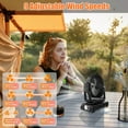 thumbnail image 2 of ASTRAEA Portable Camping Fan, 20000mAh Battery Powered Tent Fan with Light & Remote for Indoor Outdoor Tent Travel Fishing, Black, 2 of 7